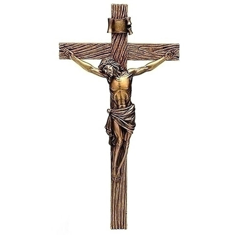 20.25"H Antique Gold Crucifix