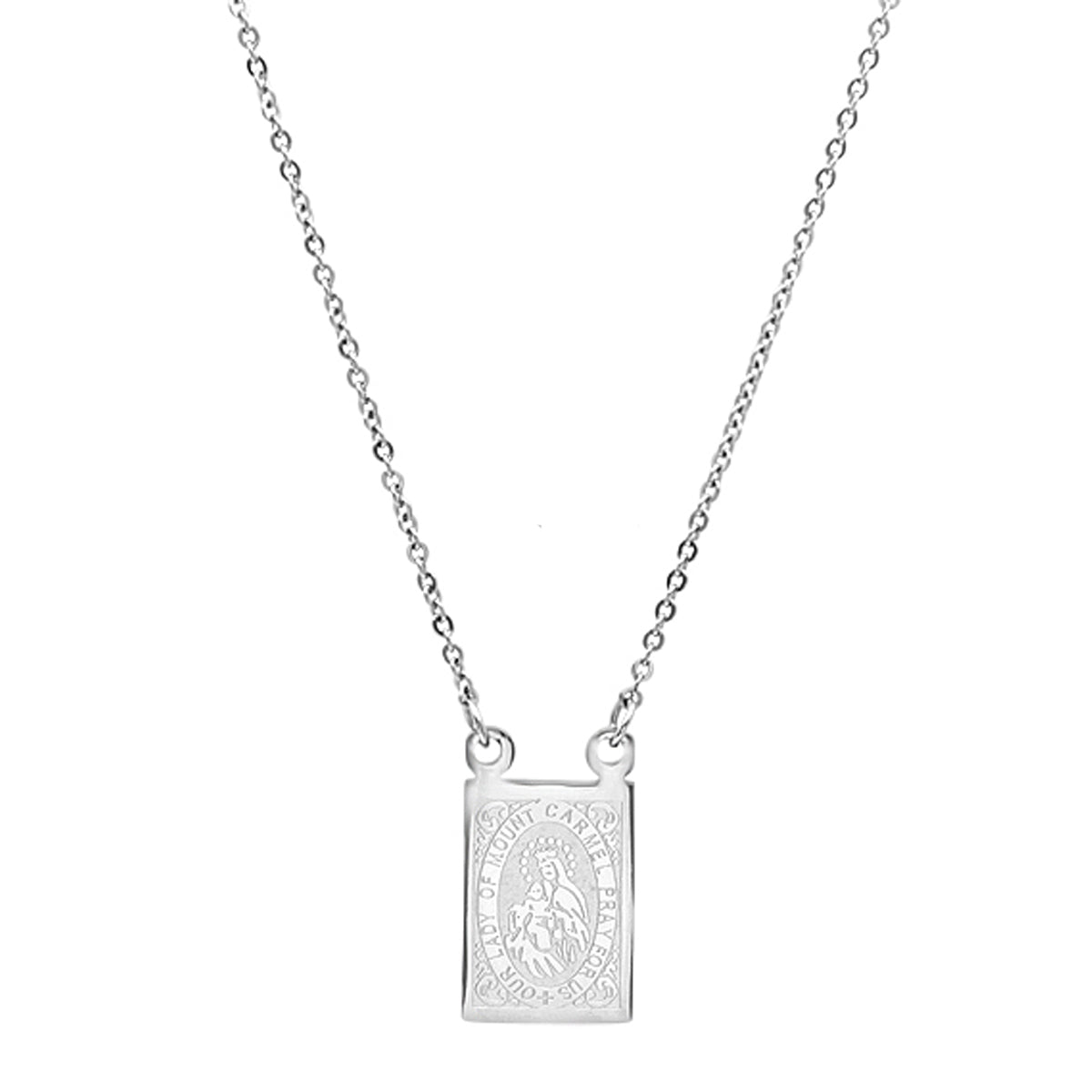 Our Lady Mount Carmel Rectangle Scapular Necklace