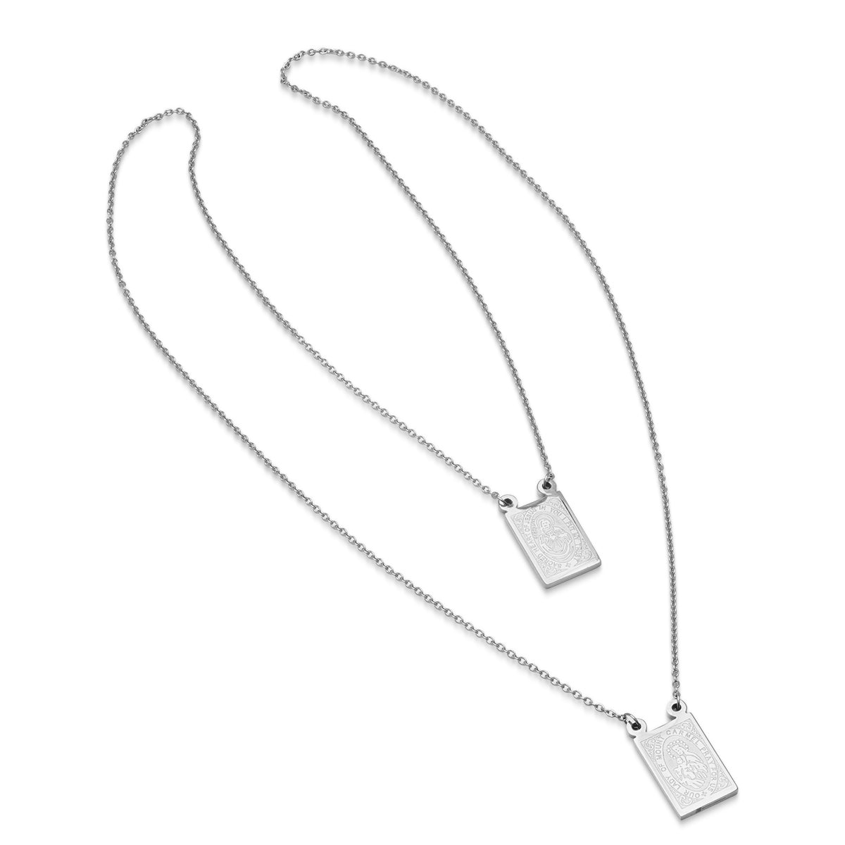 Our Lady Mount Carmel Rectangle Scapular Necklace