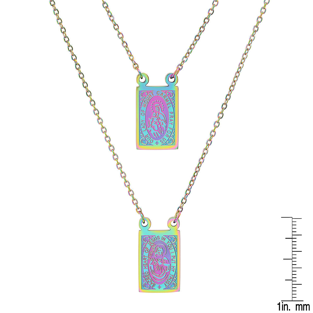 Our Lady Mount Carmel Rectangle Scapular Necklace