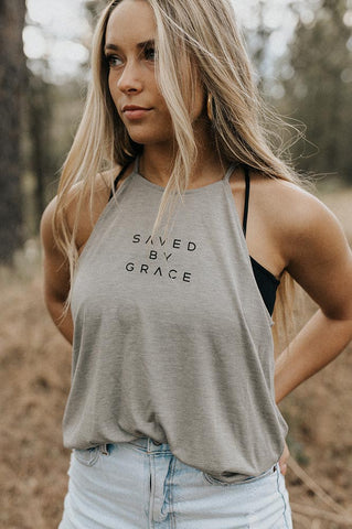 Saved By Grace High Neck Tank