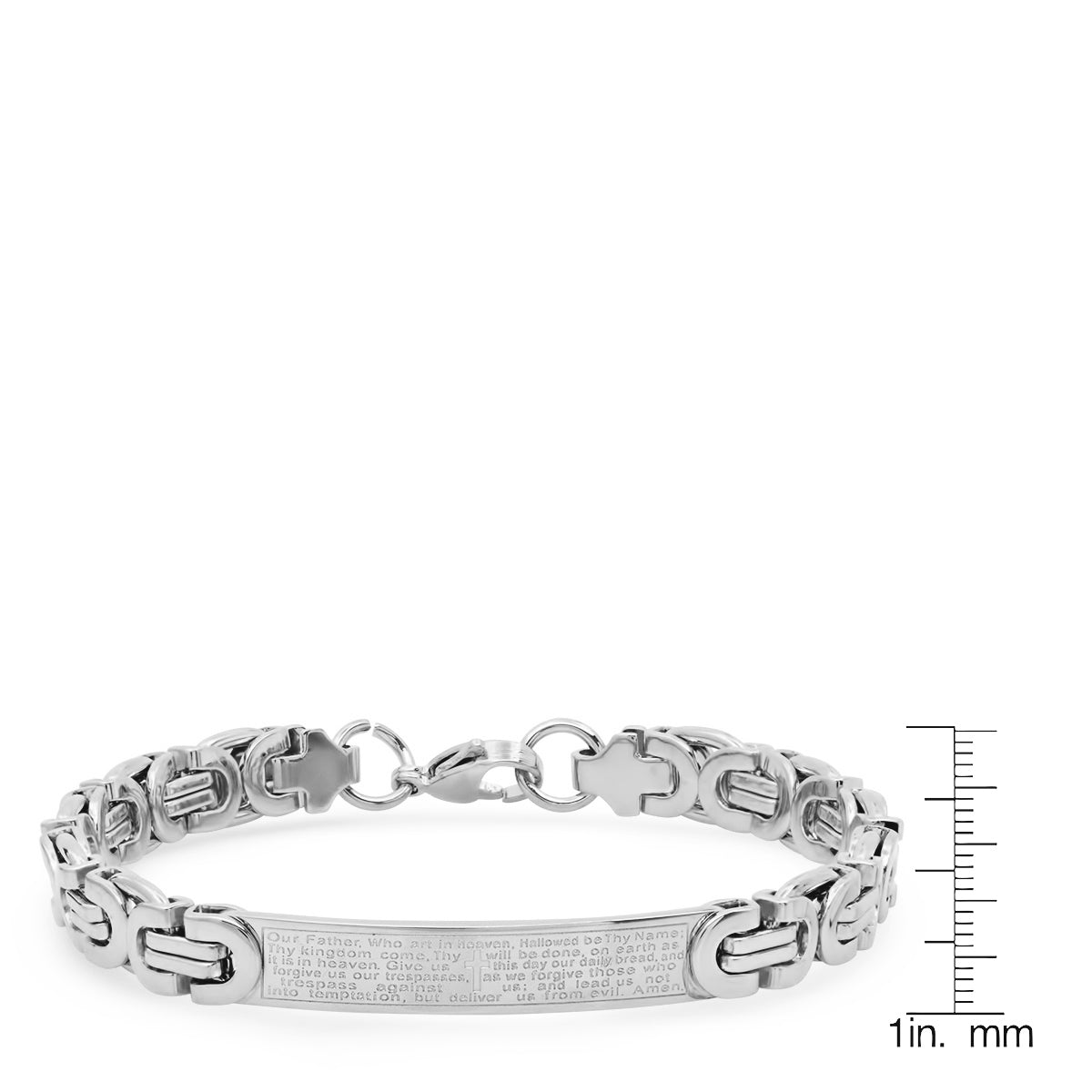 Byzantine Link Our Father English Prayer Id Bracelet