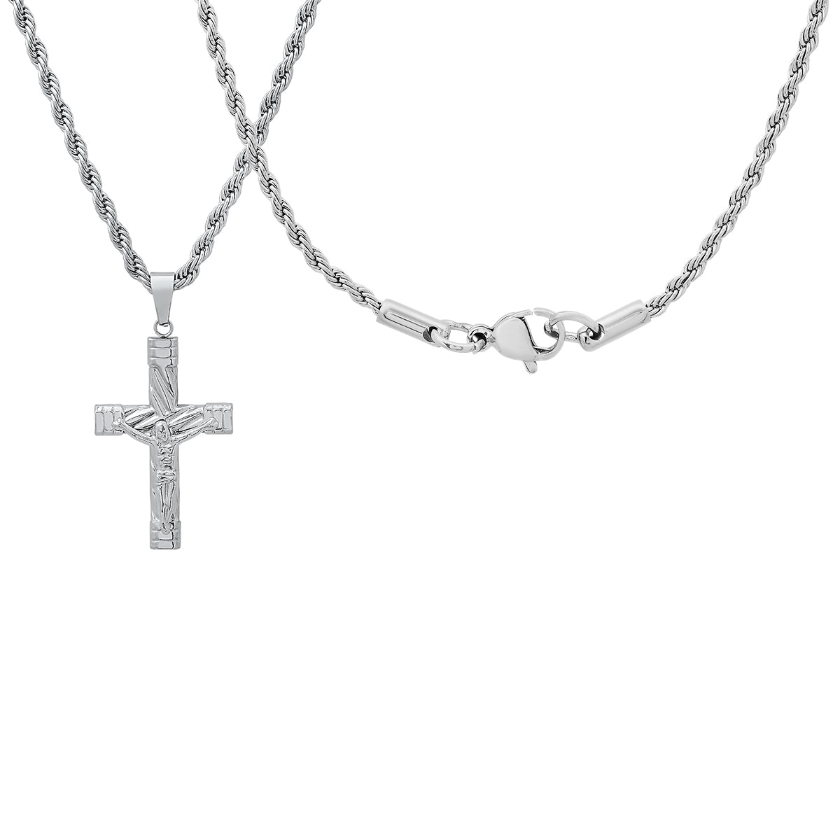 Stainless Steel Rope Crucifix Pendant