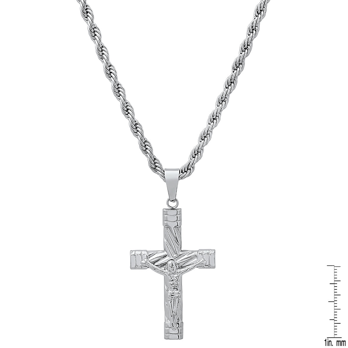 Stainless Steel Rope Crucifix Pendant