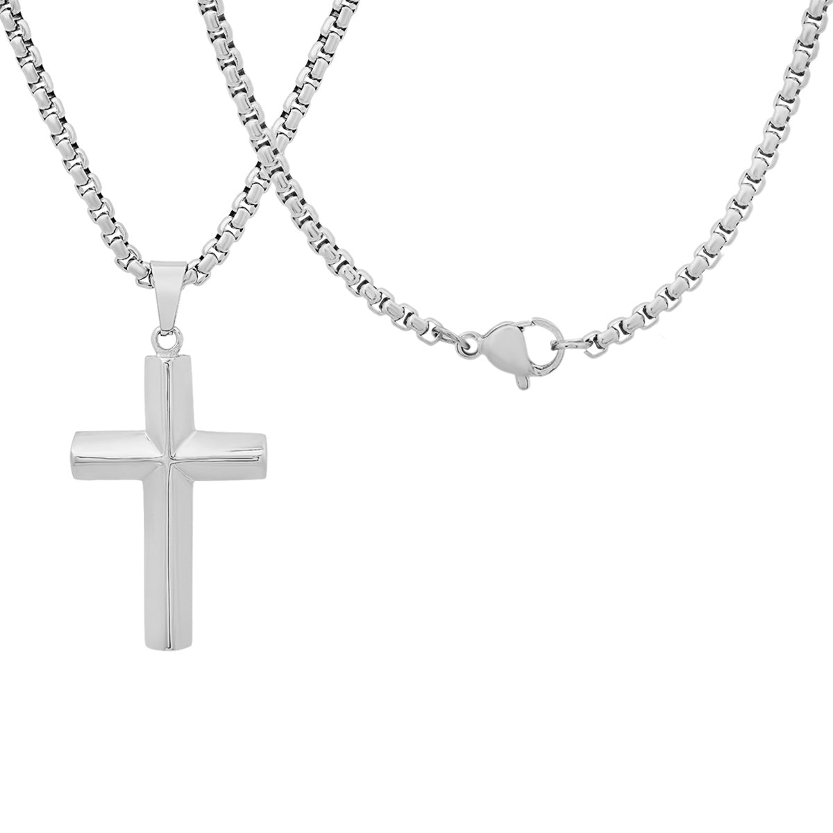 18K Gold Plated Stainless Steel Knife Edge Cross Pendant