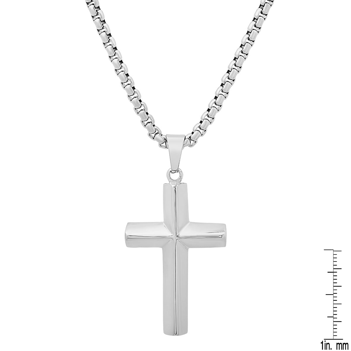 18K Gold Plated Stainless Steel Knife Edge Cross Pendant
