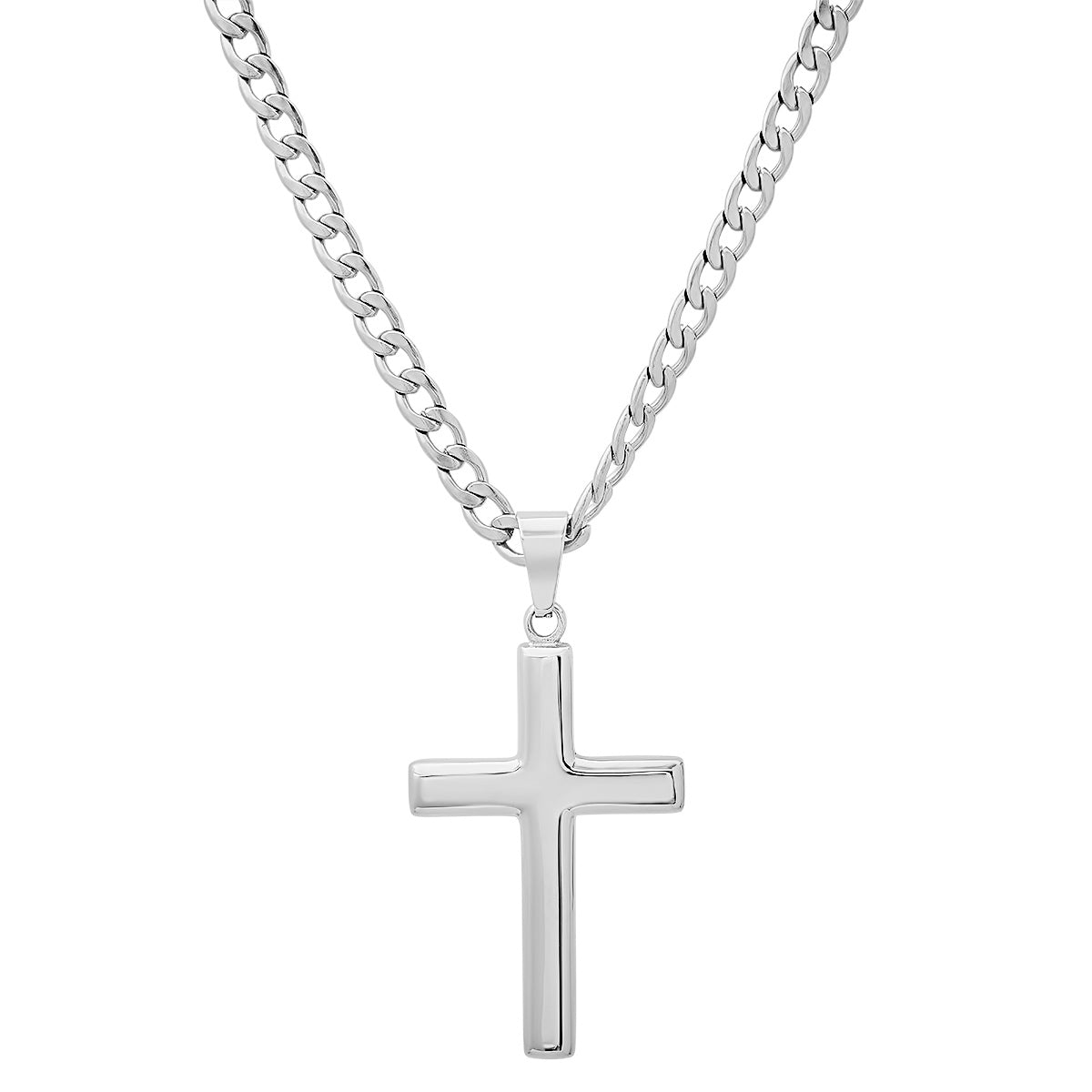 18K Gold Plated Stainless Steel Plain Flat Cross Pendant