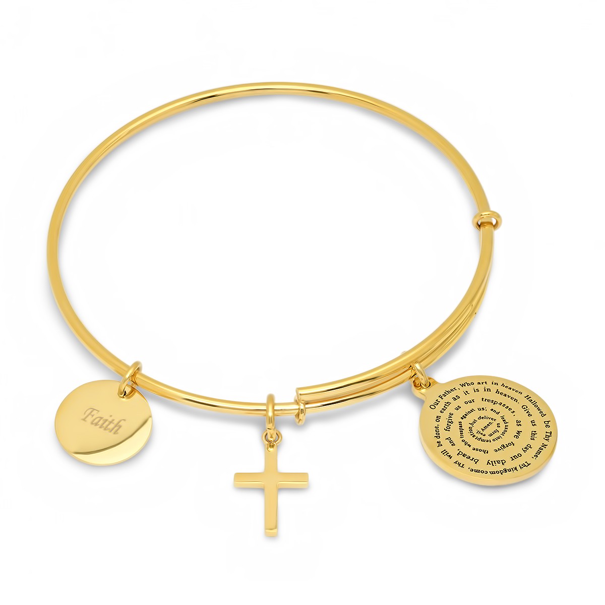 Bracelet With Our Father, Faith & Cross Charms