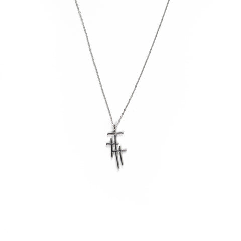 Three Crosses Necklaces in 10K Two-Tone Gold