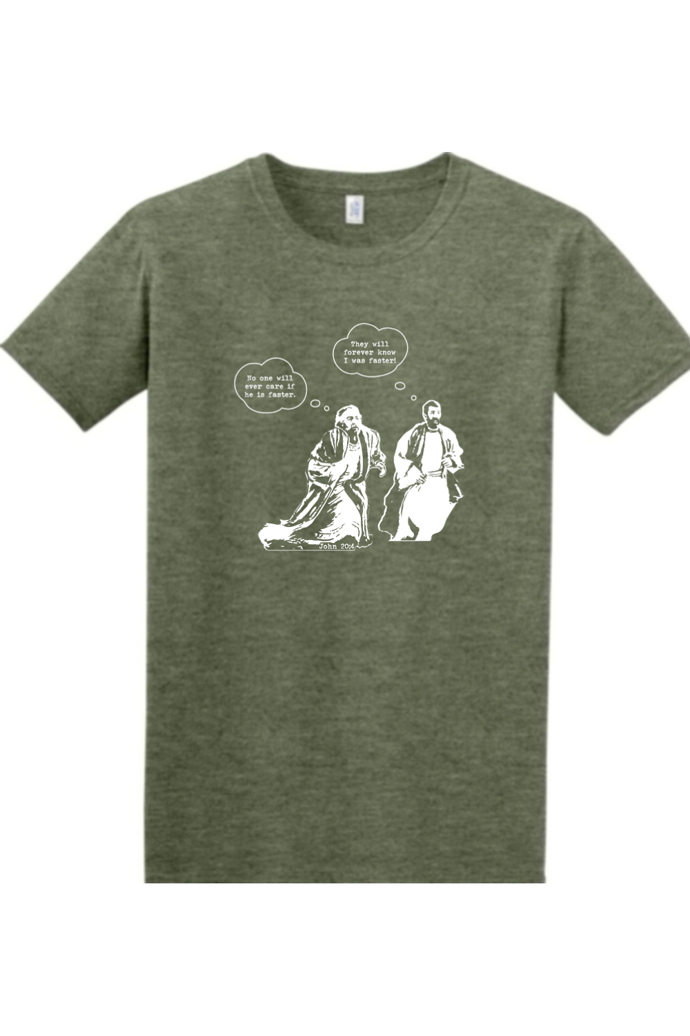 John Runs - John 20:4 Adult T-Shirt