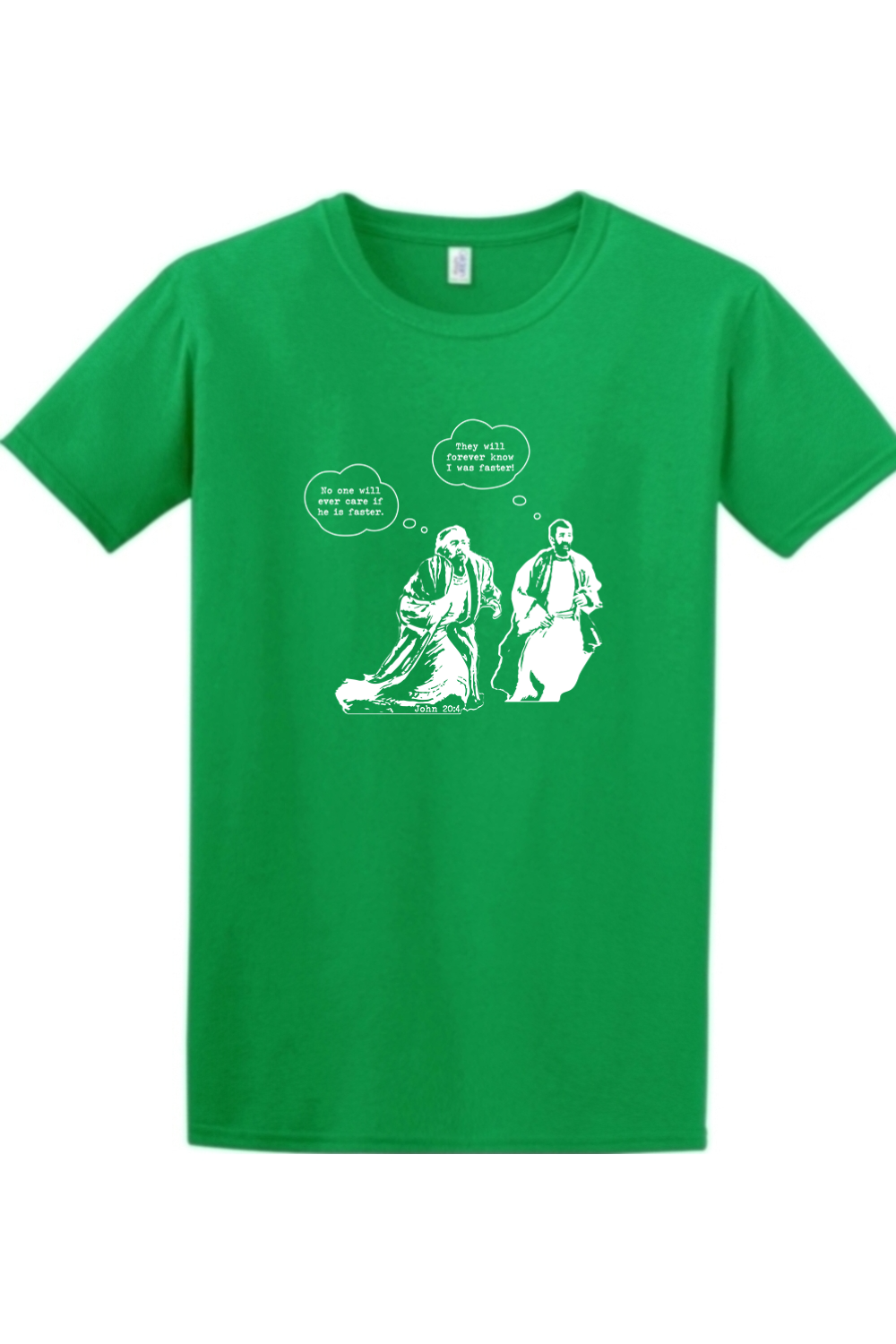 John Runs - John 20:4 Adult T-Shirt