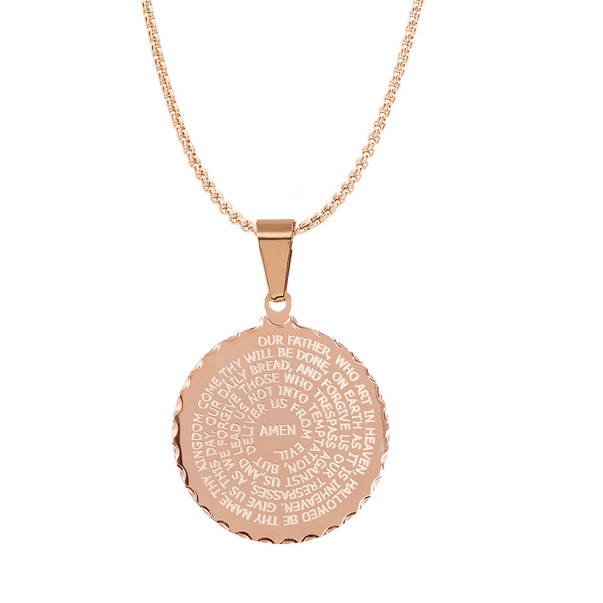 Lord's Prayer Medallion Necklace
