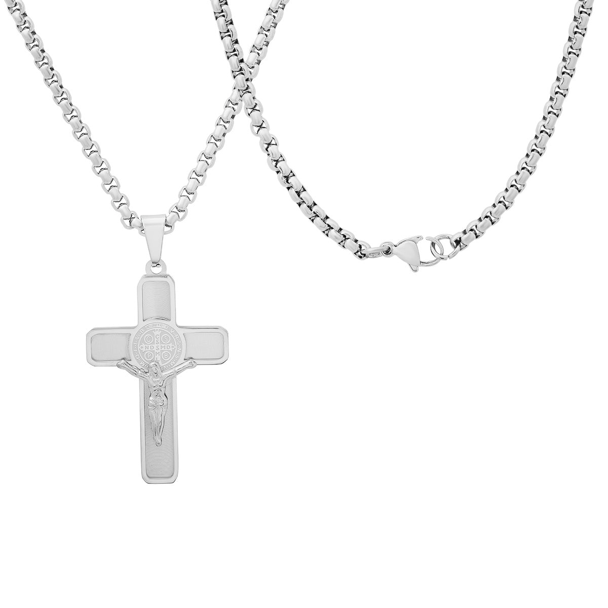 Stainless Steel St. Benedict Crucifix Pendant