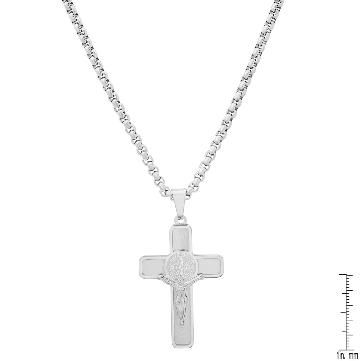 Stainless Steel St. Benedict Crucifix Pendant