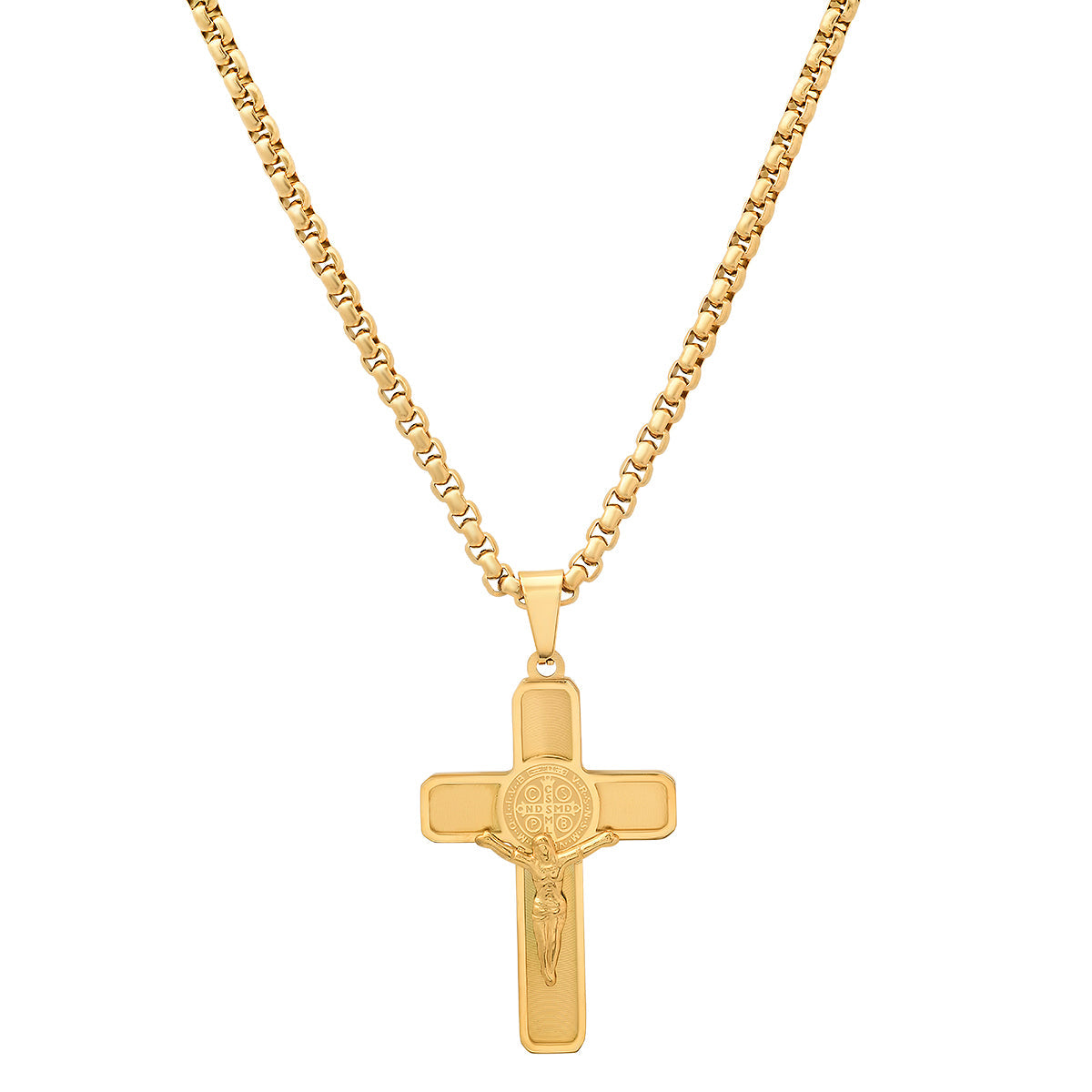 Stainless Steel St. Benedict Crucifix Pendant