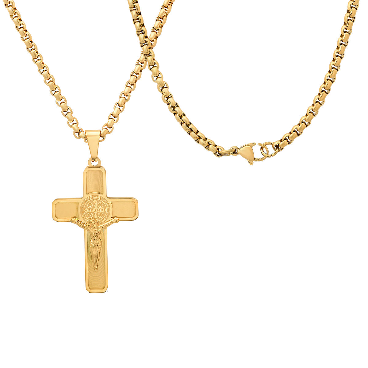 Stainless Steel St. Benedict Crucifix Pendant