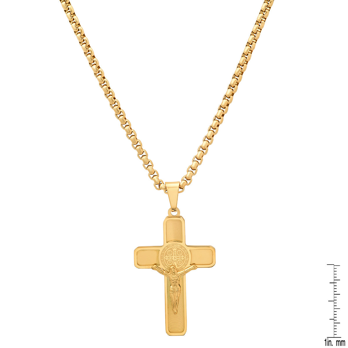 Stainless Steel St. Benedict Crucifix Pendant