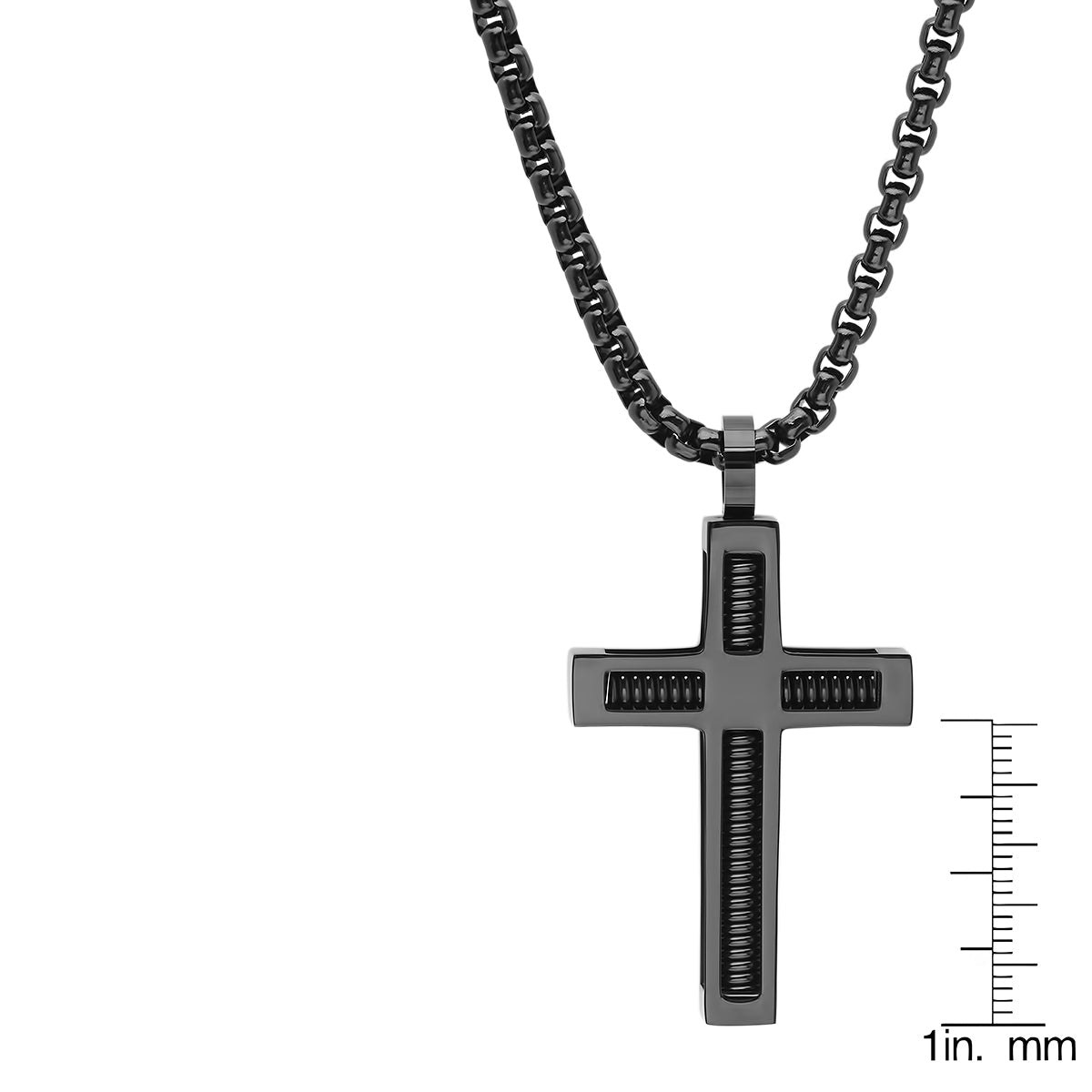 Stainless Steel Spring Inlay Cross Pendant