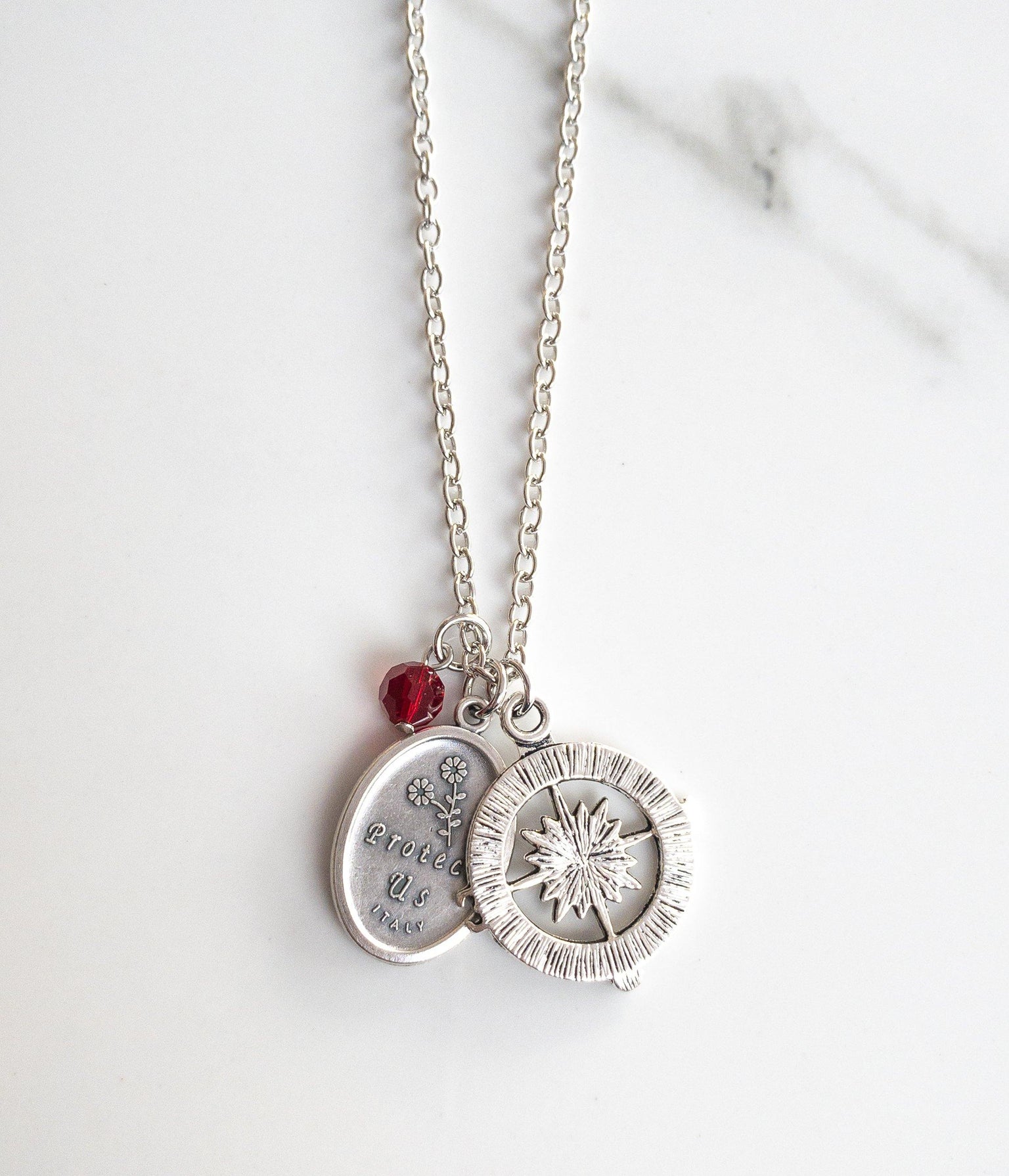St Christopher Compass Necklace
