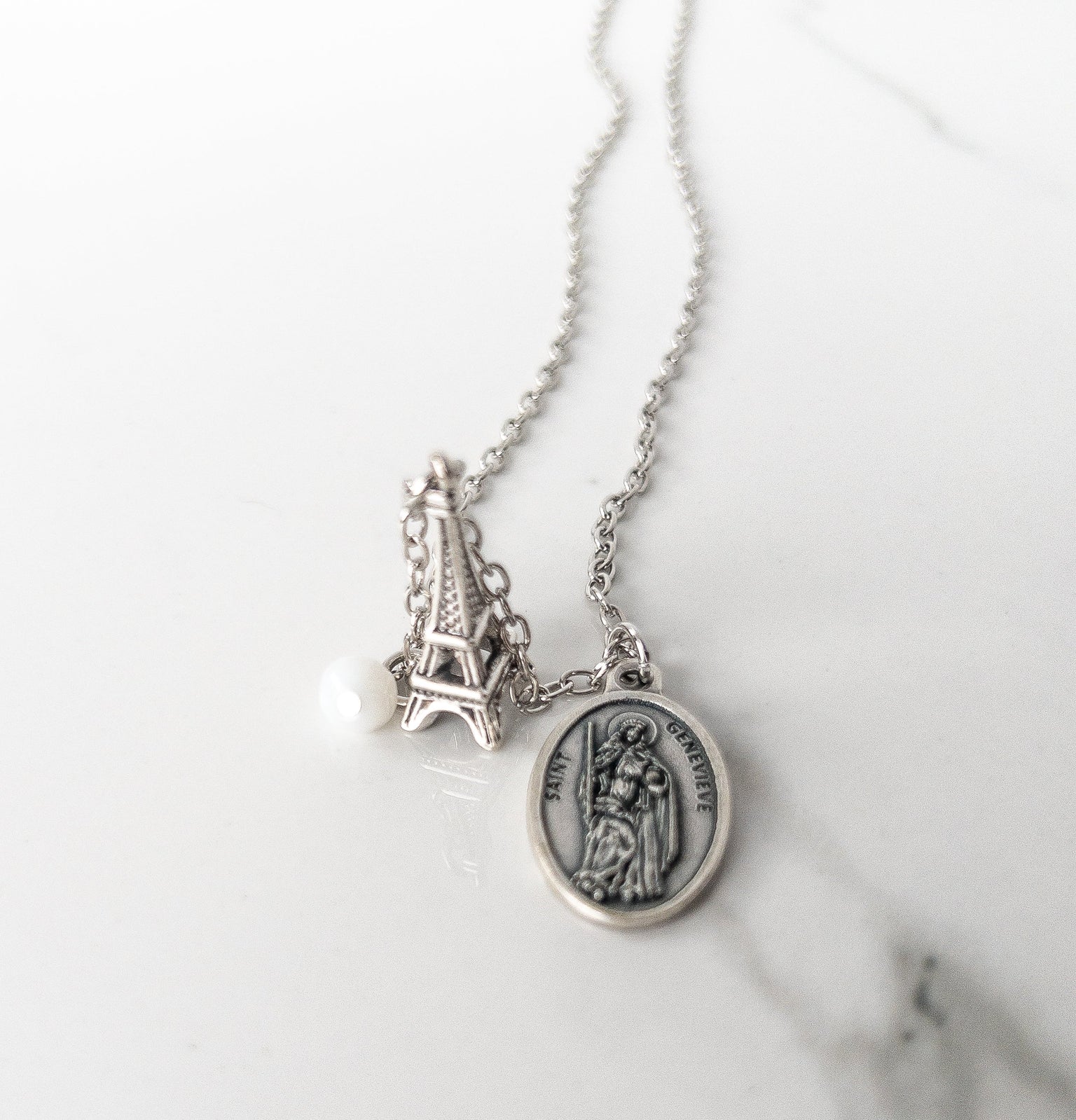 St Genevieve Eiffel Tower Necklace
