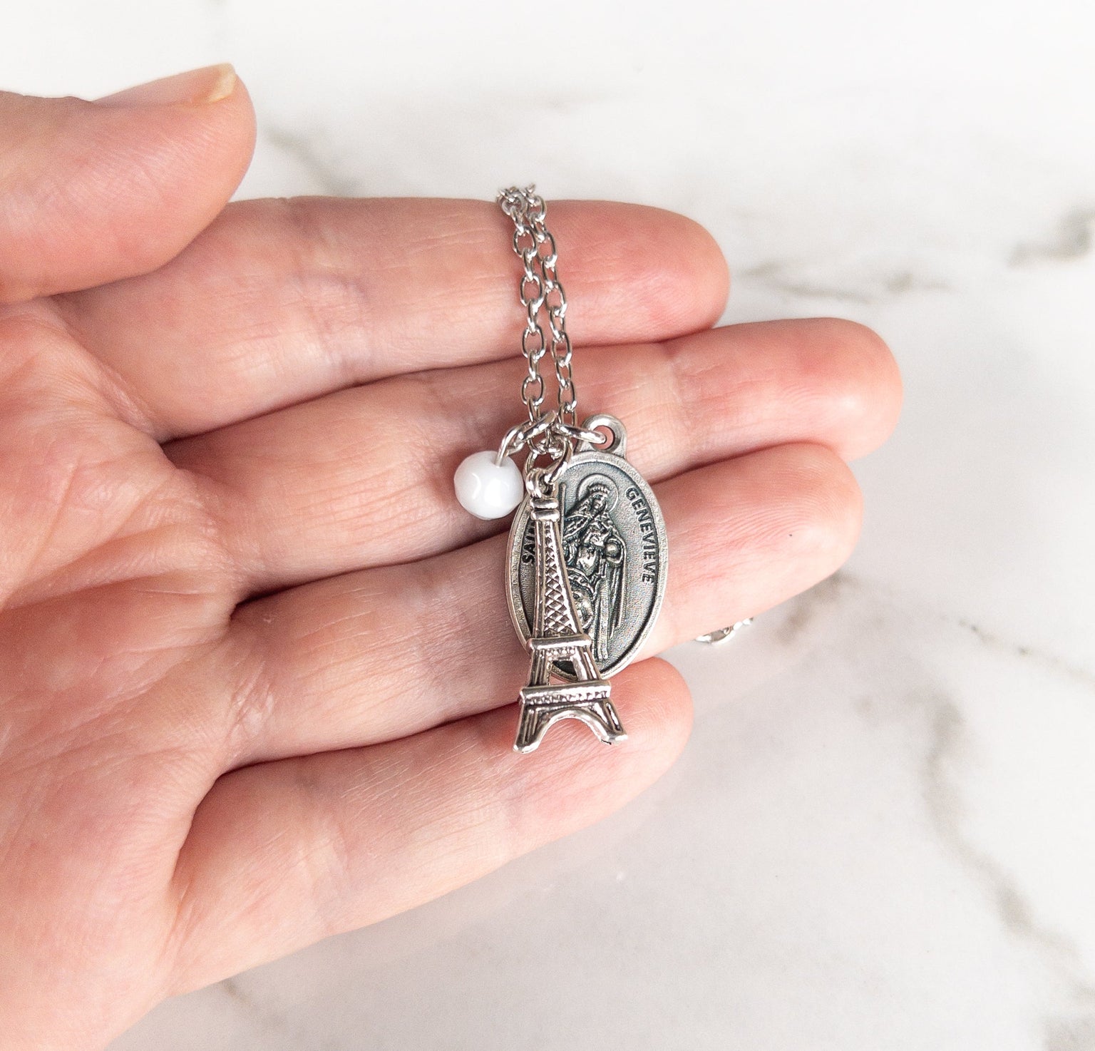St Genevieve Eiffel Tower Necklace