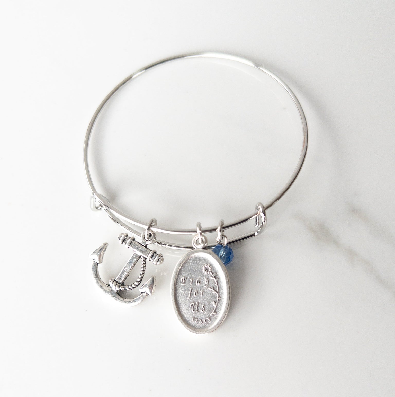 St. Philomena Catholic Bangle Bracelet