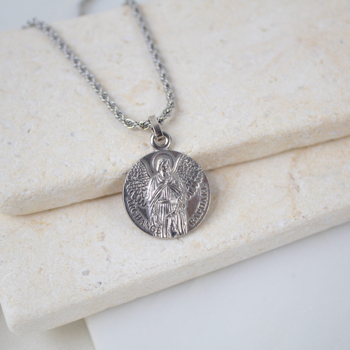 Archangel Raphael Guardian Angel Necklace