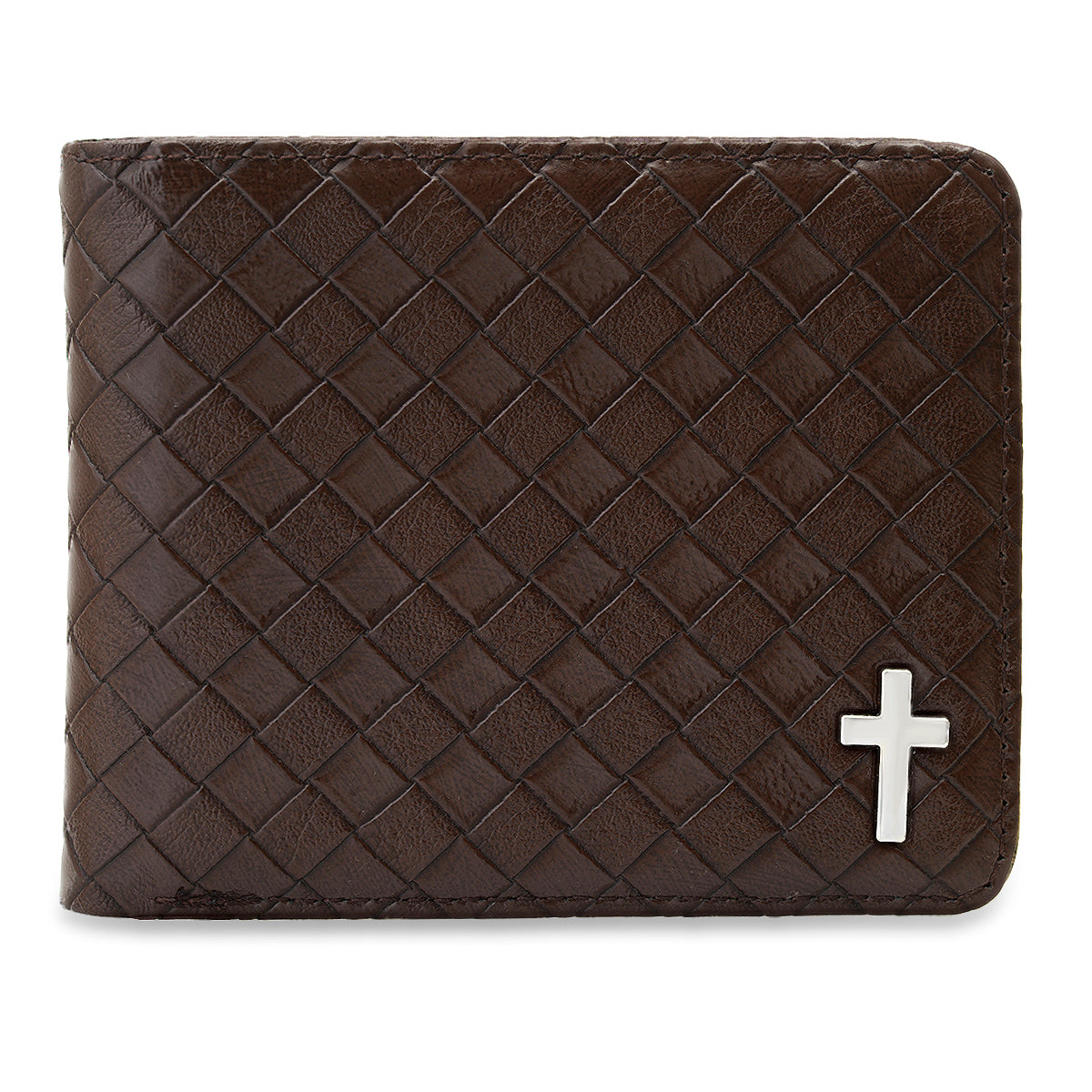 Braided Vegan Leather Cross Wallet