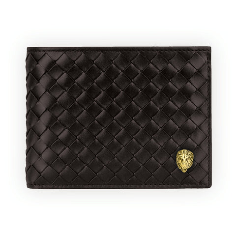 Braided Black Vegan Leather Lionhead Wallet