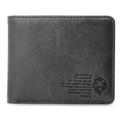 Black Vegan Leather Lionhead Wallet