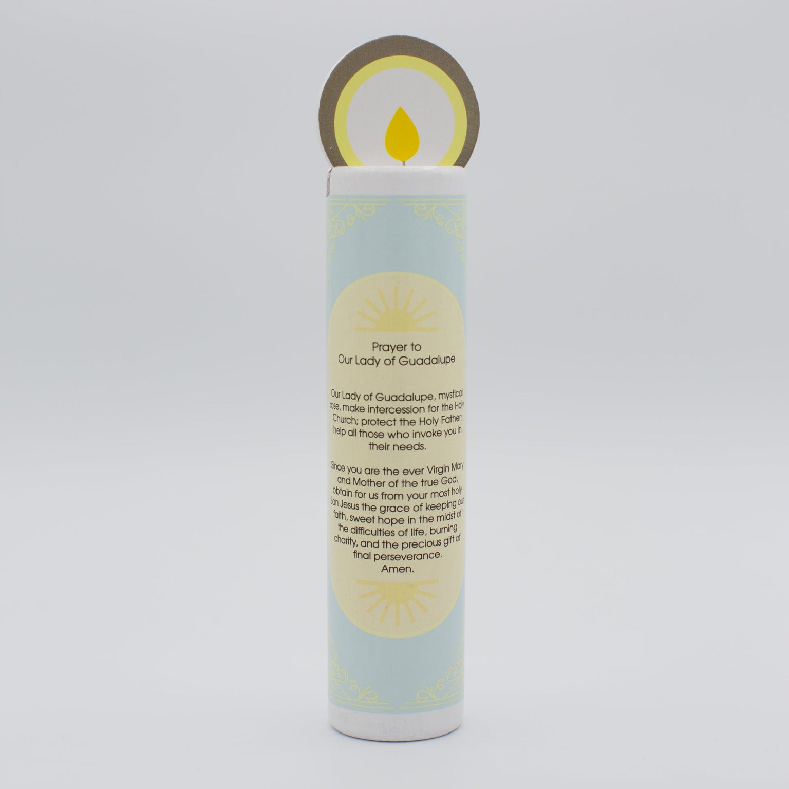 Our Lady of Guadalupe Wooden Prayer Candle