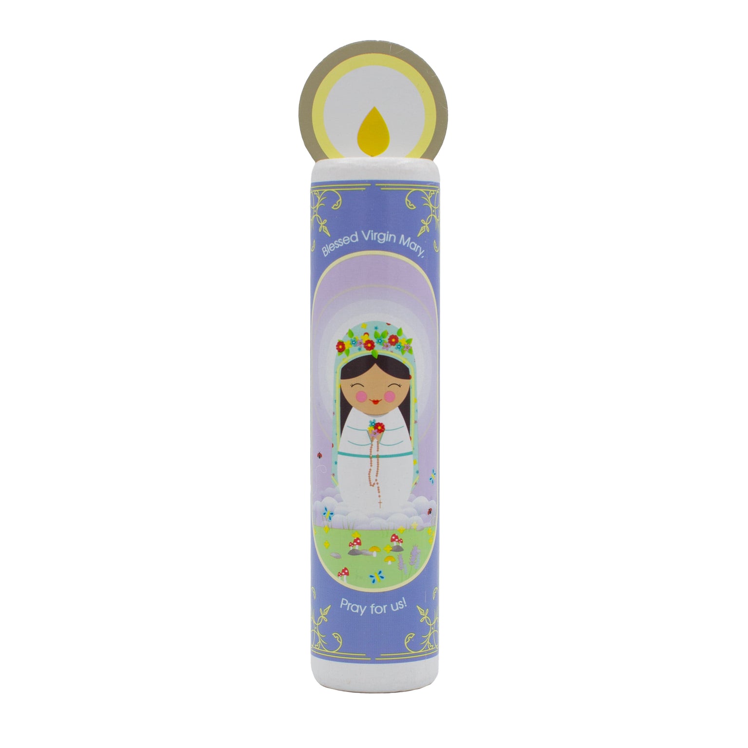 Blessed Virgin Mary (The Memorare) Wooden Prayer Candle