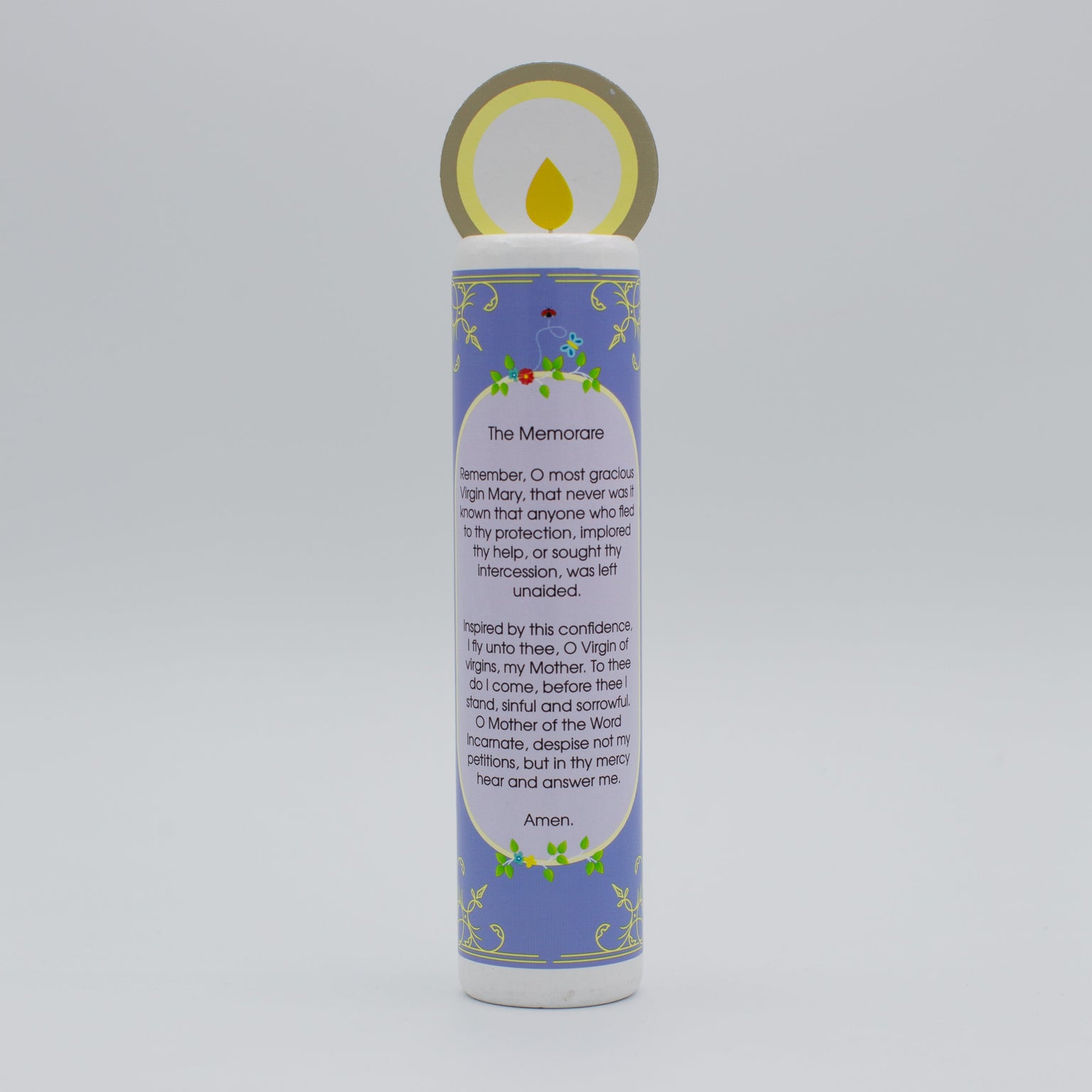 Blessed Virgin Mary (The Memorare) Wooden Prayer Candle