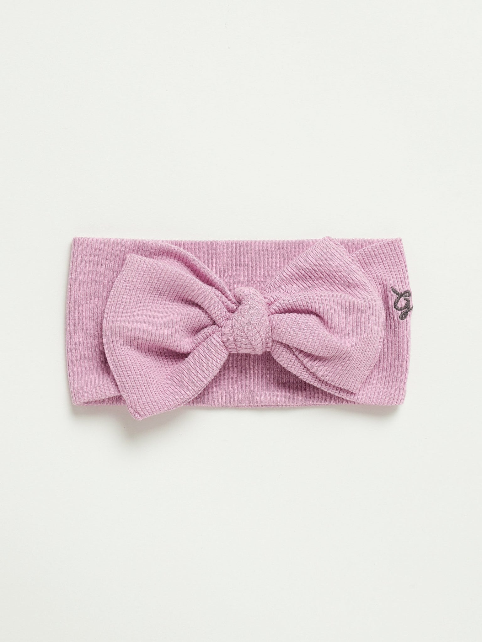 Solid Mauve Headband Ribbed Cotton-Bamboo Blend