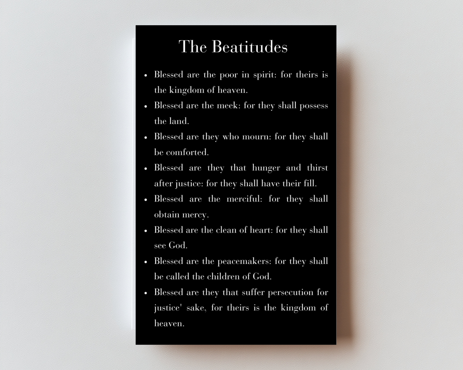 The Beatitudes Premium Metal Prayer Card