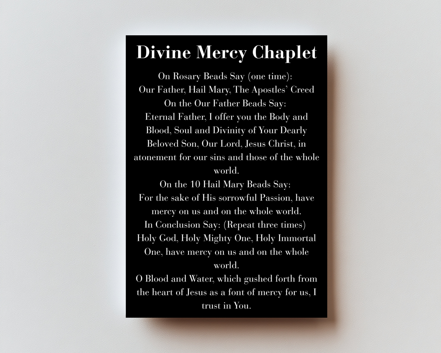 Divine Mercy Premium Metal Prayer Card