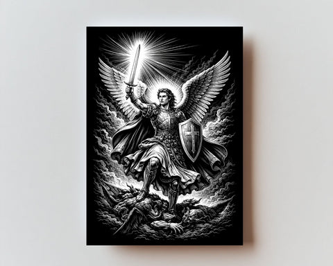 Classic St Michael Premium Metal Prayer Card