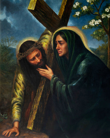 Sorrowful Mysteries of the Rosary Art Prints "The Carrying of the Cross"