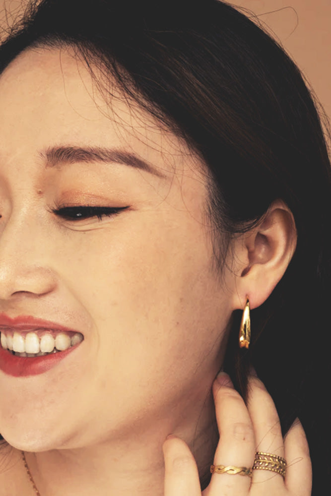 Fair-Trade Gold Moonbeam Earrings