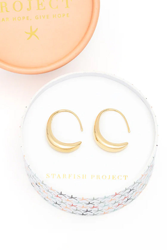 Fair-Trade Gold Moonbeam Earrings