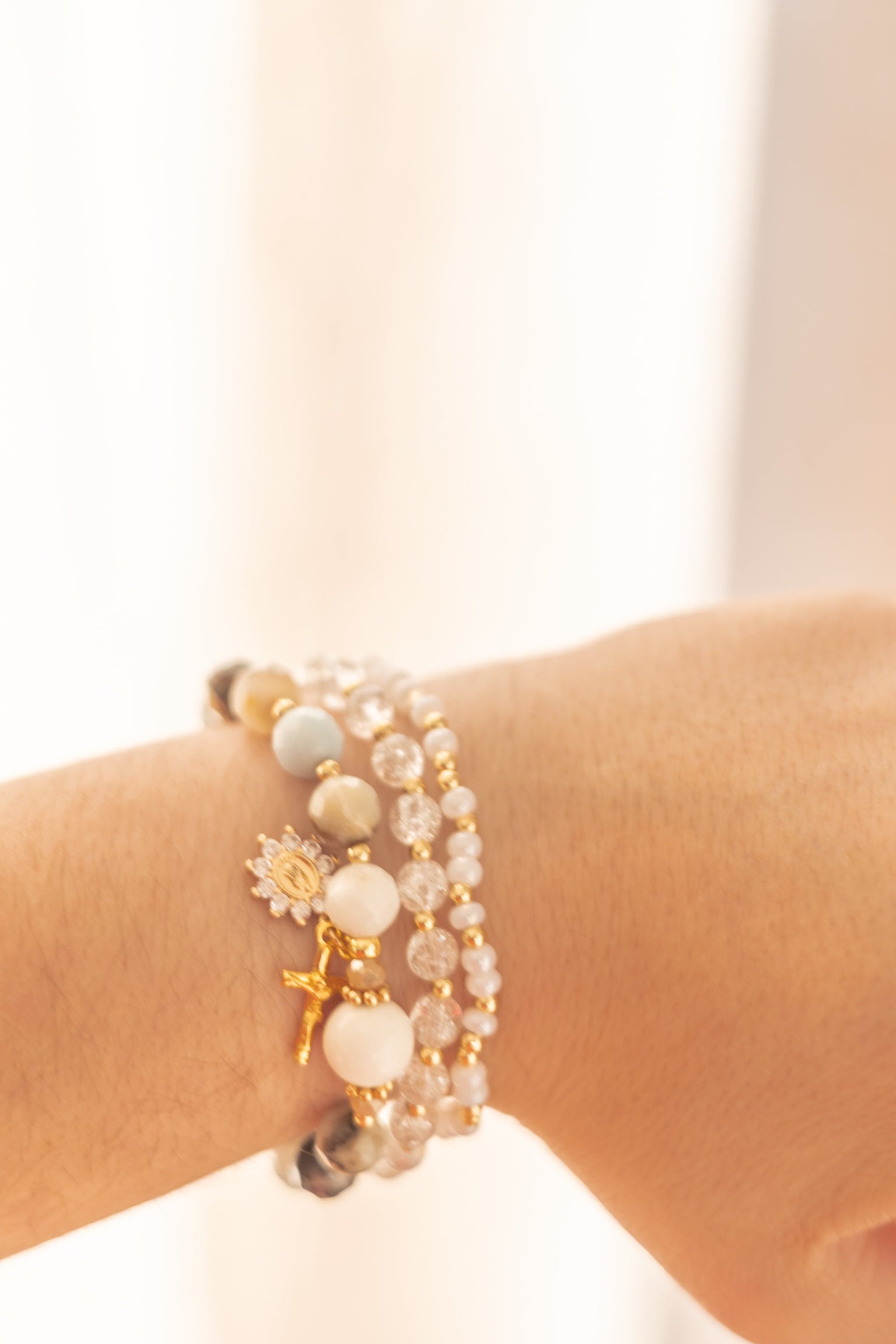 Stretch Stack Bracelet - Gate of Heaven - Gold