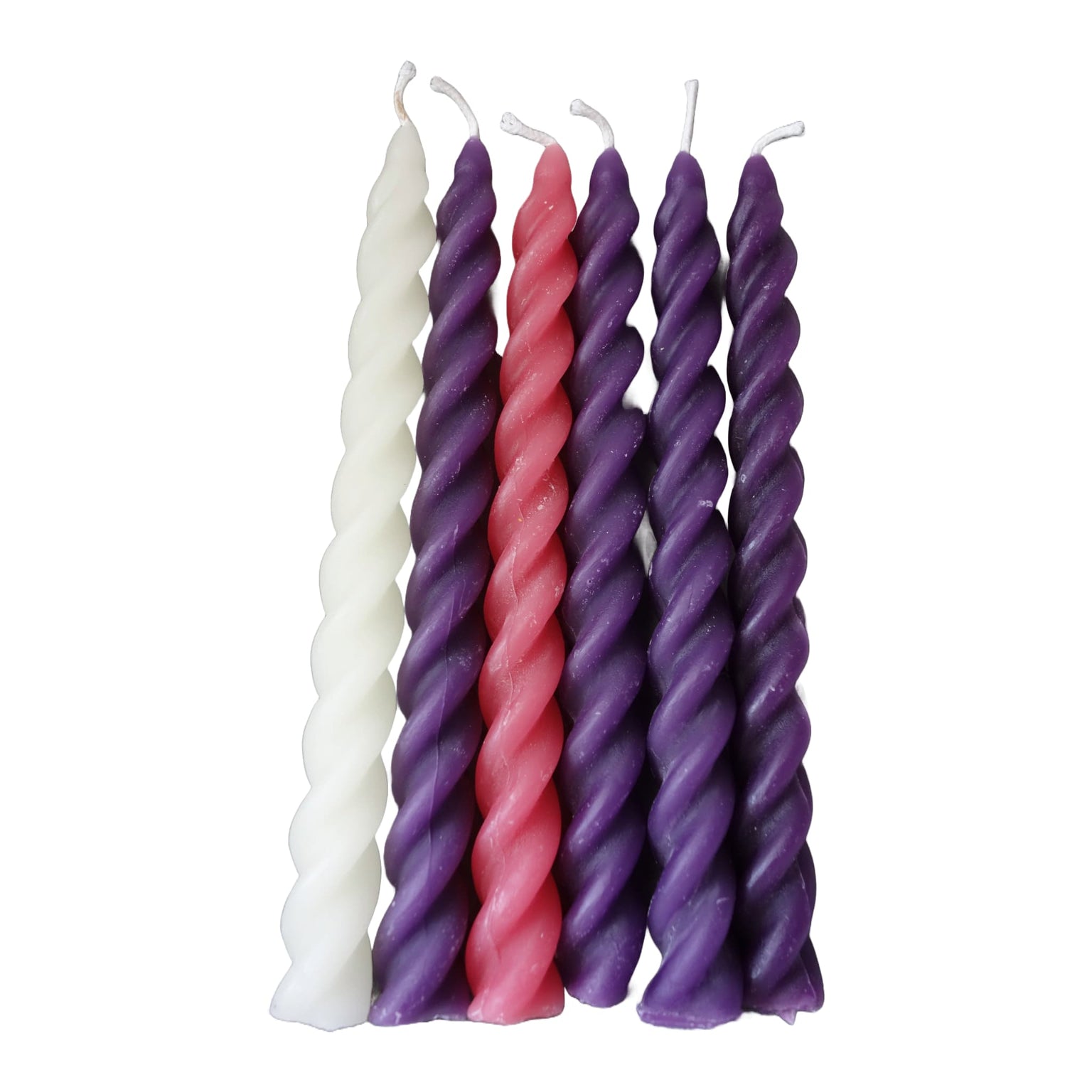 Advent candles pure beeswax twisted spiral candles 7.25 inches