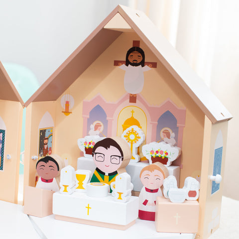 Wooden Catholic Church Playset