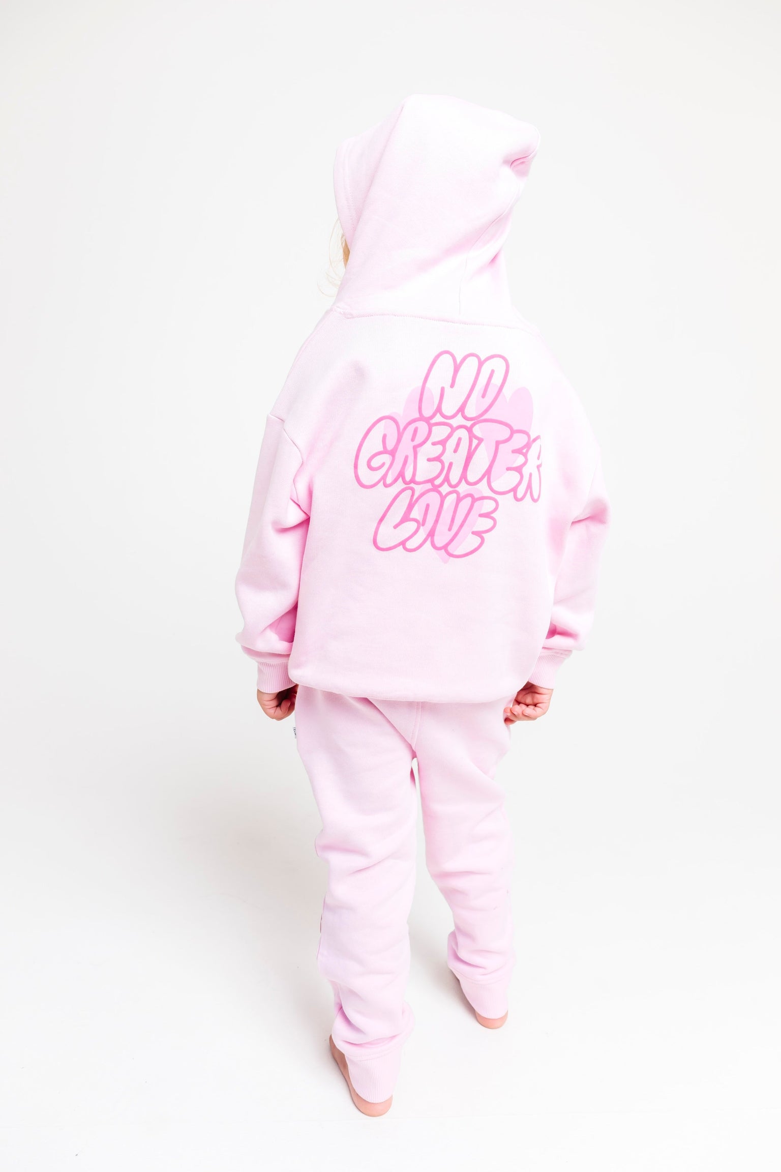 No Greater Love Pink Cotton Fleece Hoodie