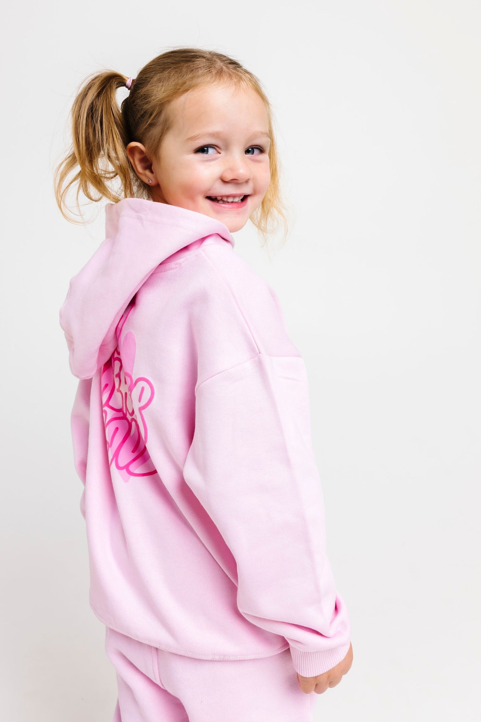 No Greater Love Pink Cotton Fleece Hoodie