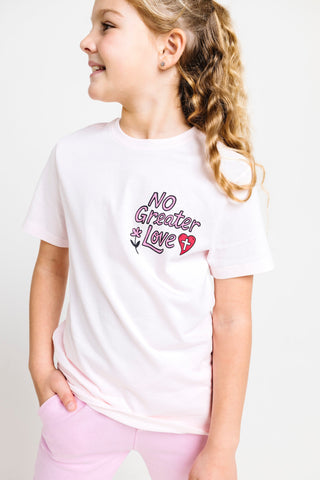 No Greater Love Pink Short Sleeve T-Shirt Cotton