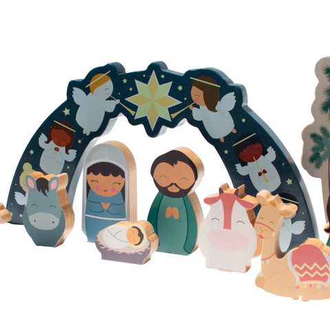 Deluxe Christmas Nativity Wooden Playset