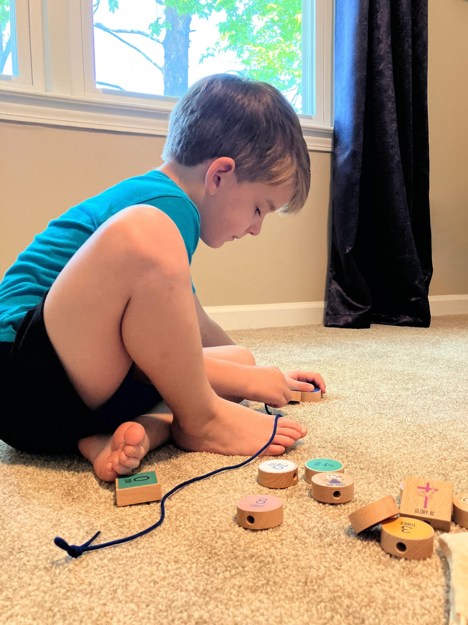 Rosary Bead Lacing Toy, Montessori Rosary, Children's Rosary, Rosary Toy