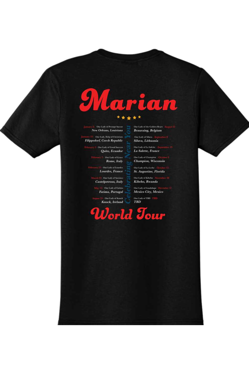 Marian World Tour Adult T-shirt