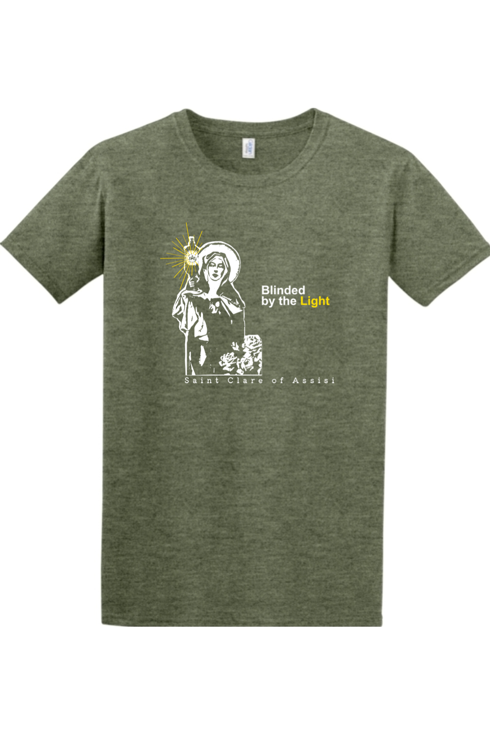 Blinded By The Light - St. Clare of Assisi Adult T-Shirt